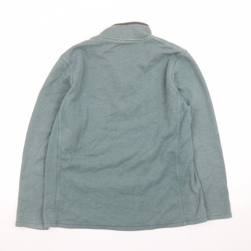 Mountain Warehouse Men’s Green 1/4 Zip Fleece Pullover Sweatshirt L