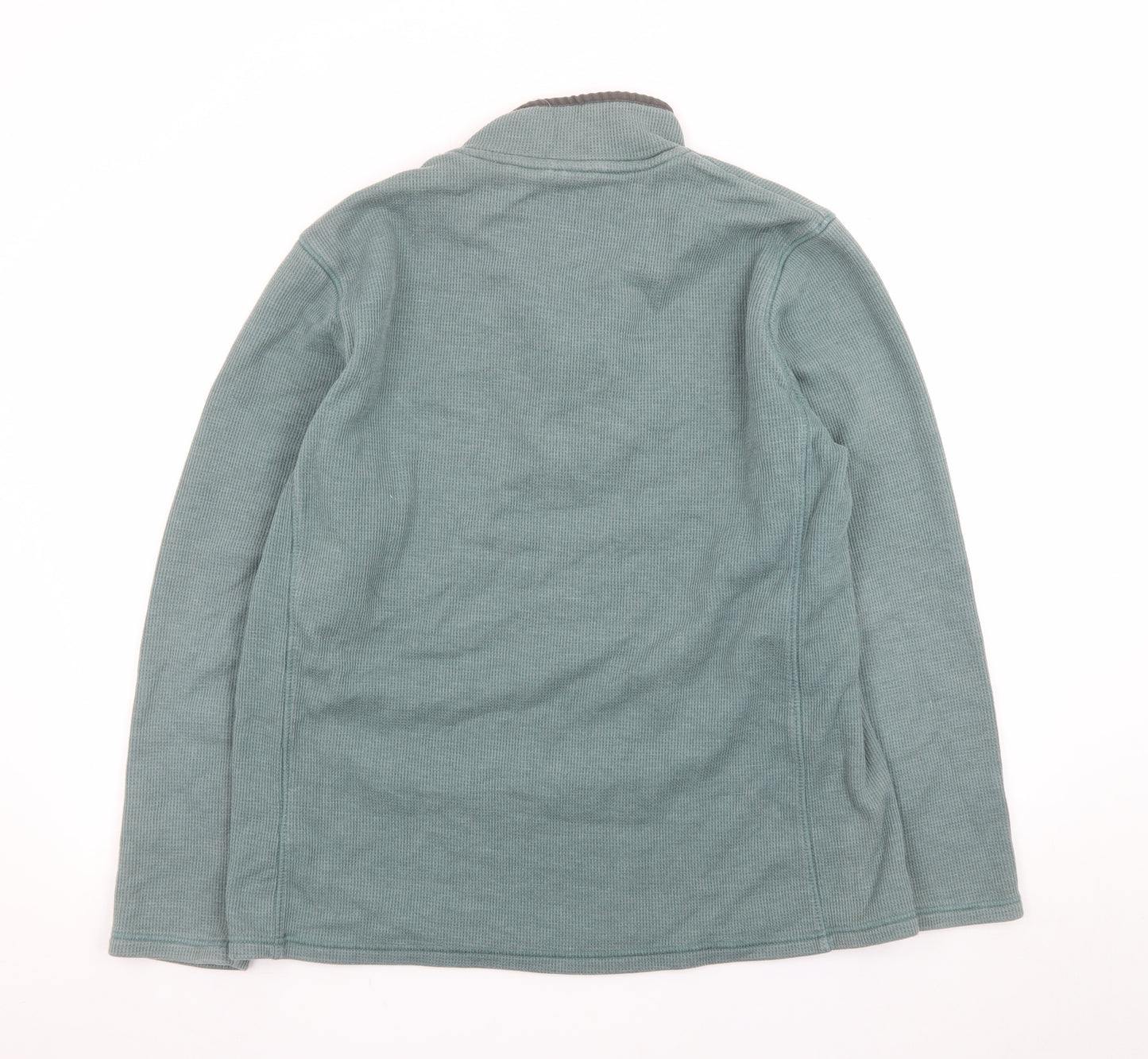 Mountain Warehouse Men’s Green 1/4 Zip Fleece Pullover Sweatshirt L