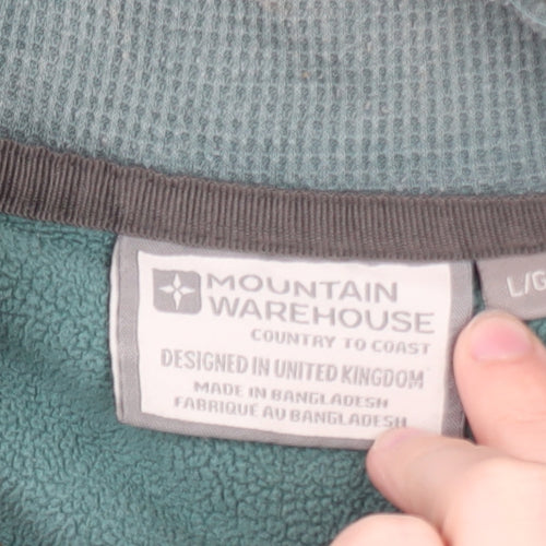 Mountain Warehouse Men’s Green 1/4 Zip Fleece Pullover Sweatshirt L
