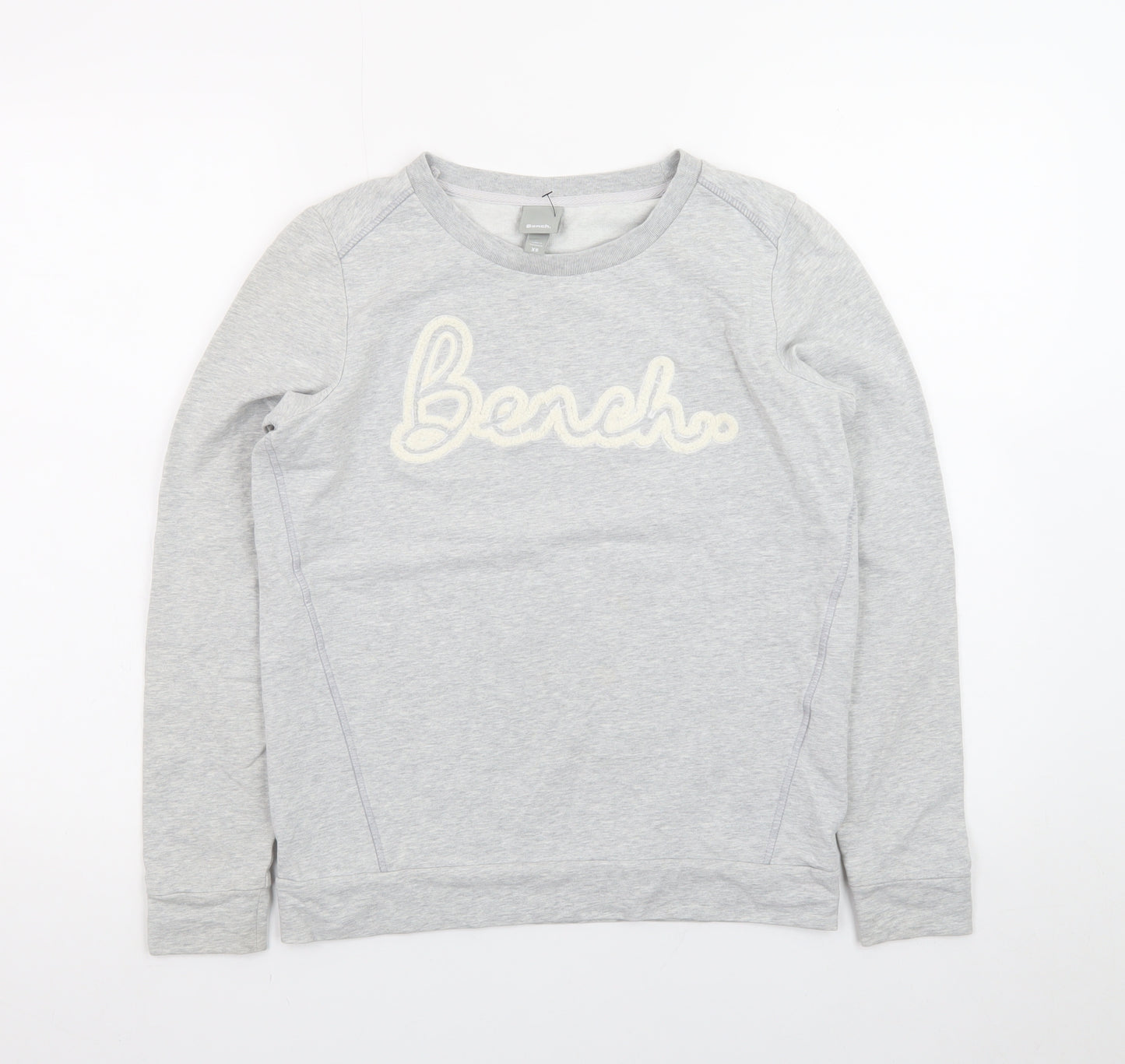 Bench Womens Grey XS Pullover Sweatshirt with Logo Front