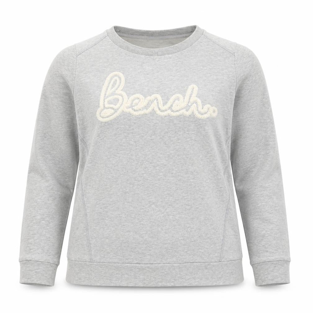 Front view of Bench women’s grey xs pullover sweatshirt with logo front
