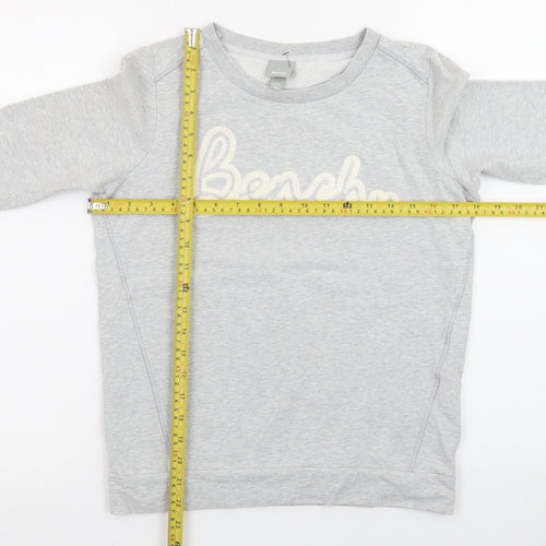 Bench Womens Grey XS Pullover Sweatshirt with Logo Front