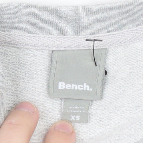 Bench Womens Grey XS Pullover Sweatshirt with Logo Front