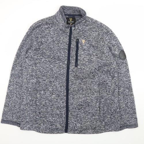 Guinness Men's Blue 2XL Full Zip Fleece Sweatshirt