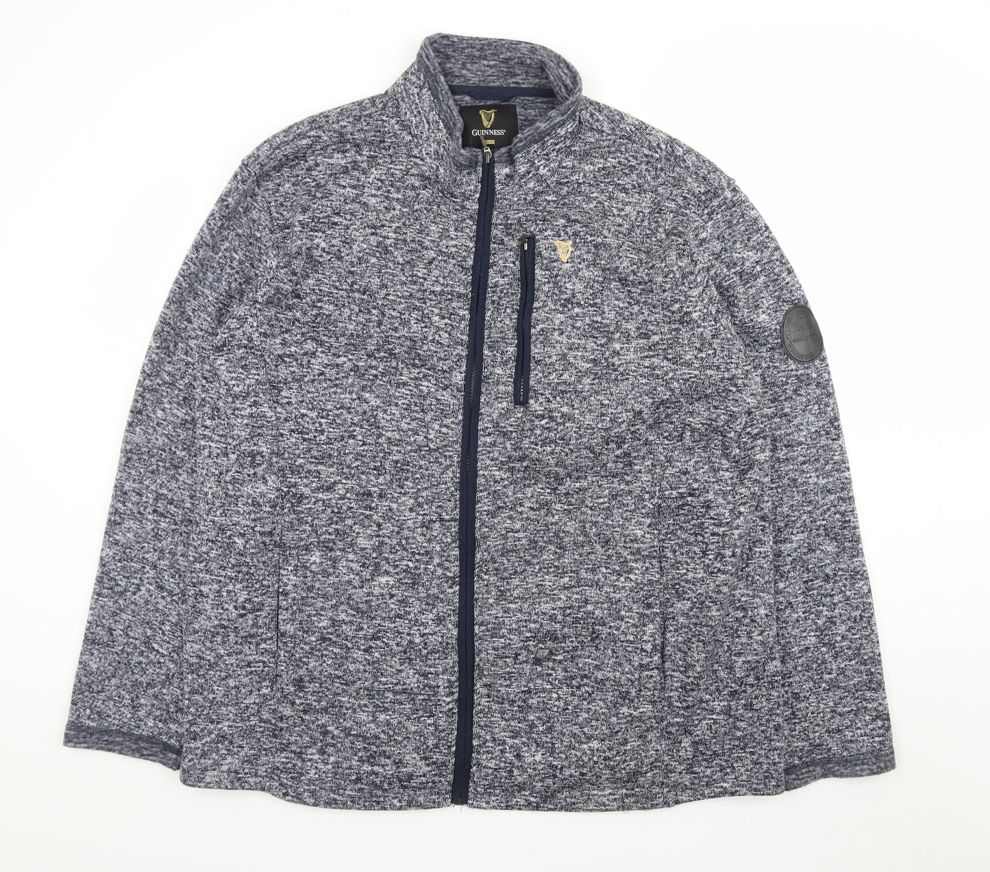 Guinness Men's Blue 2XL Full Zip Fleece Sweatshirt