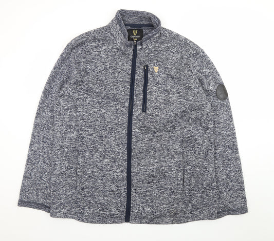 Guinness Men's Blue 2XL Full Zip Fleece Sweatshirt