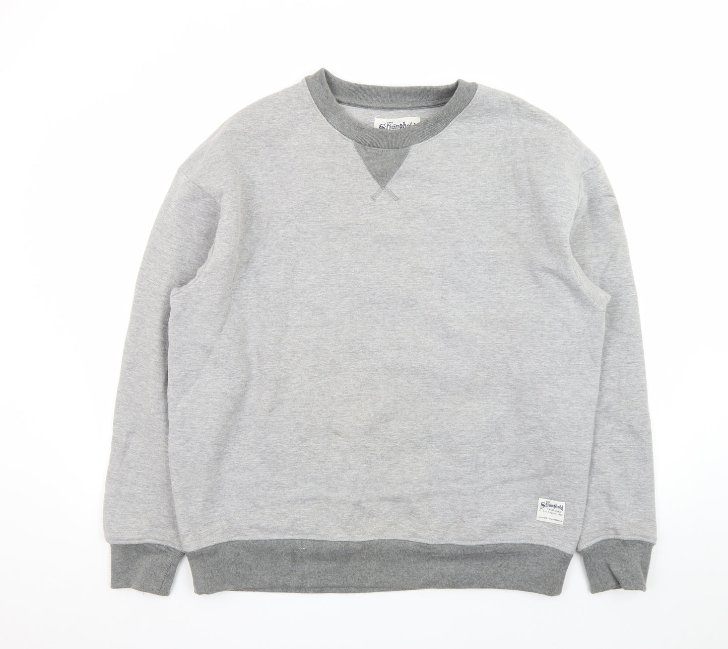 The Stronghold Men's Grey Crew Neck Pullover Sweatshirt L