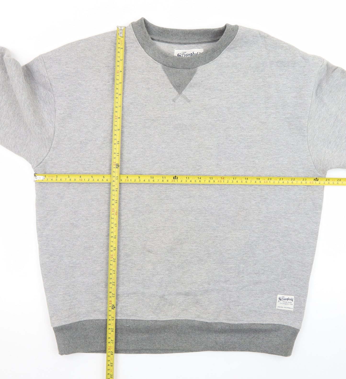 The Stronghold Men's Grey Crew Neck Pullover Sweatshirt L