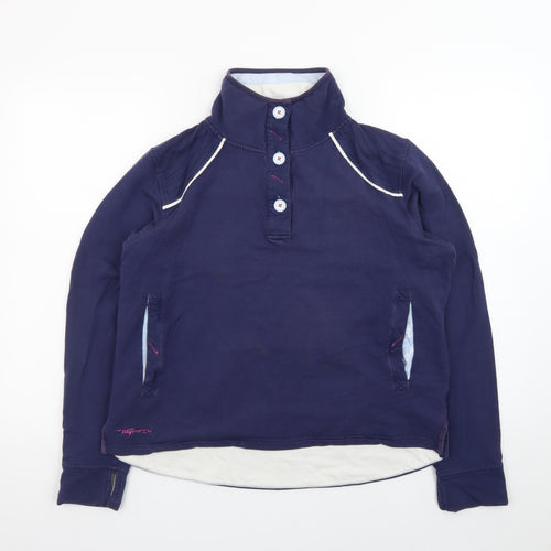 Tayberry Women’s Navy Henley Sweatshirt M Long Sleeve Cotton Blend