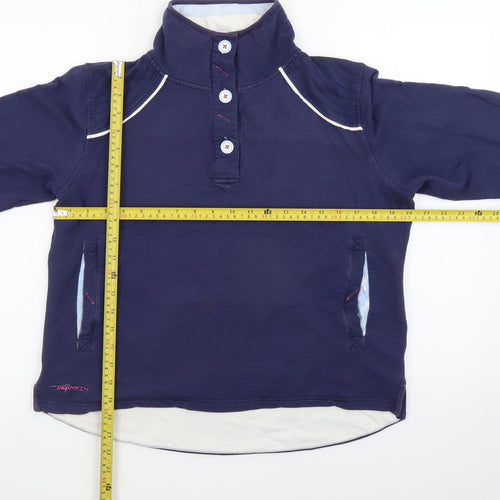 Tayberry Women’s Navy Henley Sweatshirt M Long Sleeve Cotton Blend