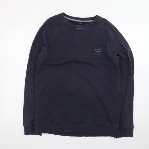 Hugo Boss Men's Blue Crew Neck Pullover Sweatshirt L