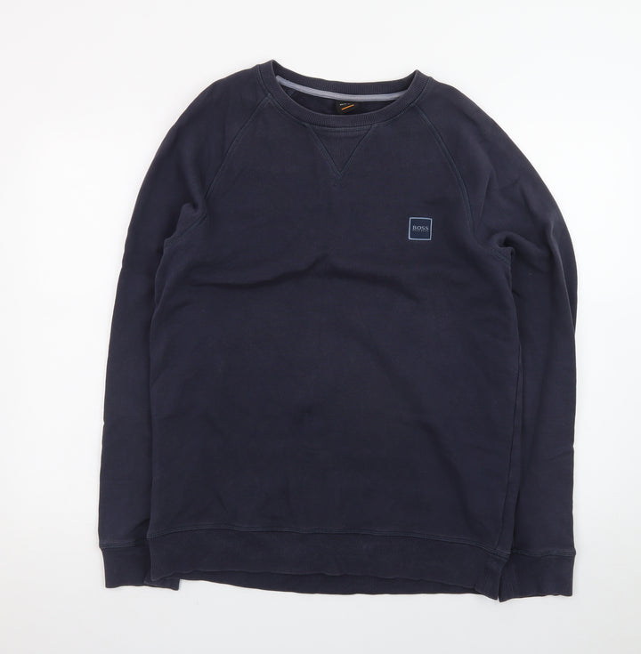 Hugo Boss Men's Blue Crew Neck Pullover Sweatshirt L