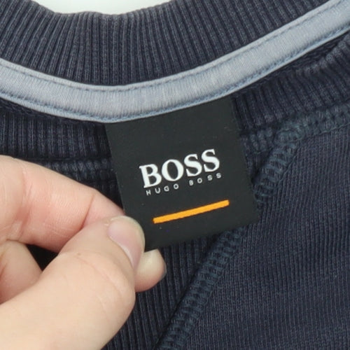 Hugo Boss Men's Blue Crew Neck Pullover Sweatshirt L
