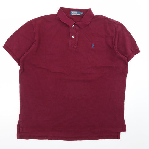 Ralph Lauren Men's Burgundy Cotton Short Sleeve Polo Shirt XL