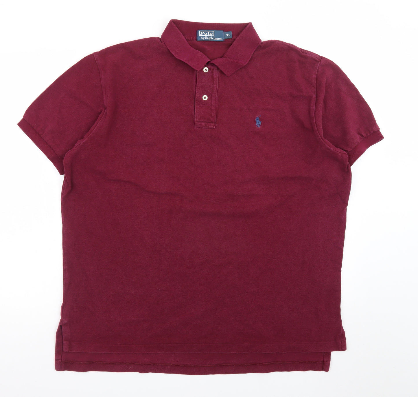 Ralph Lauren Men's Burgundy Cotton Short Sleeve Polo Shirt XL