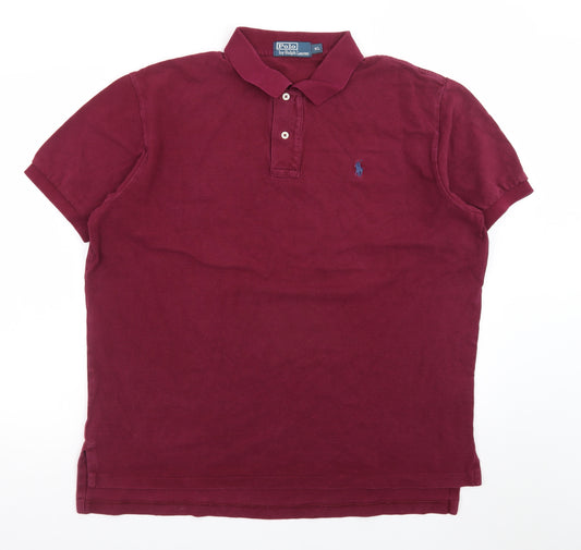 Ralph Lauren Men's Burgundy Cotton Short Sleeve Polo Shirt XL