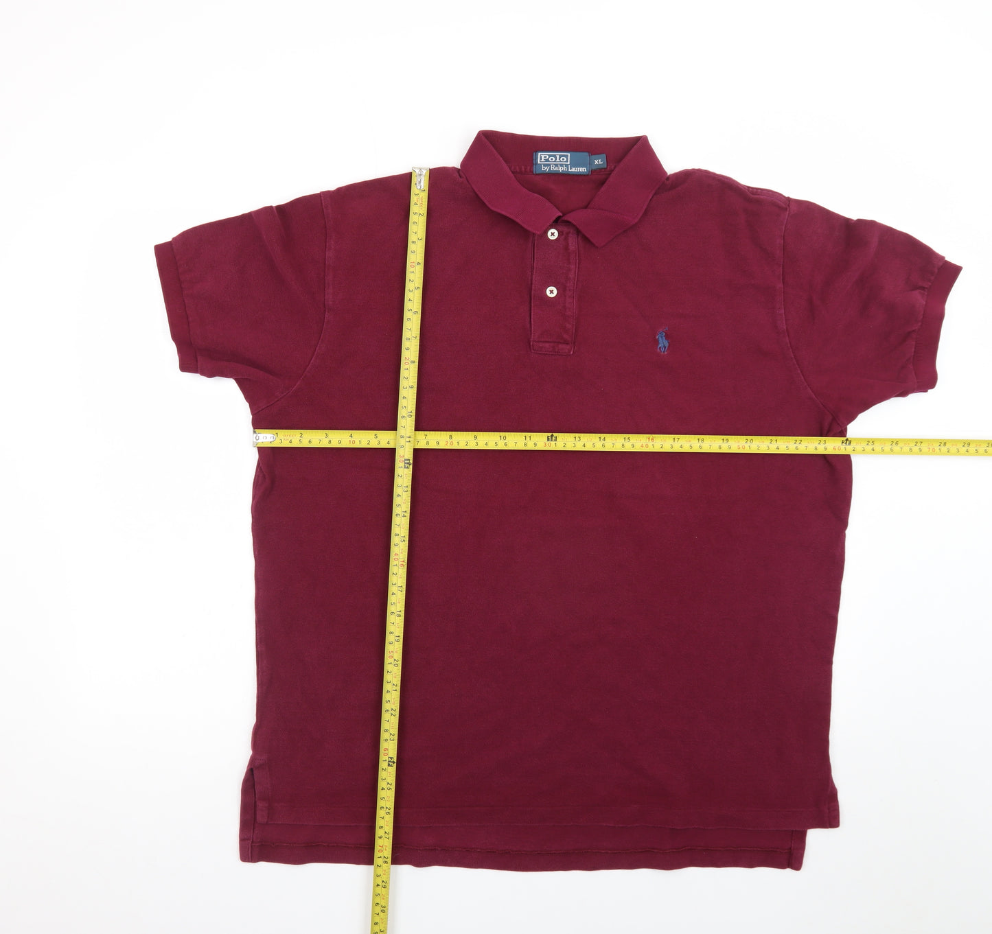 Ralph Lauren Men's Burgundy Cotton Short Sleeve Polo Shirt XL