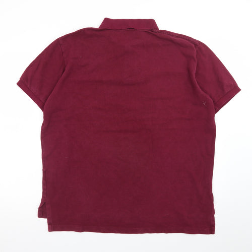 Ralph Lauren Men's Burgundy Cotton Short Sleeve Polo Shirt XL