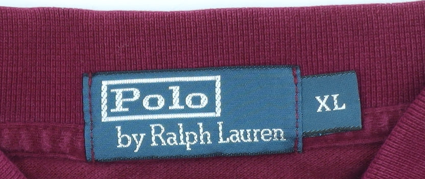 Ralph Lauren Men's Burgundy Cotton Short Sleeve Polo Shirt XL