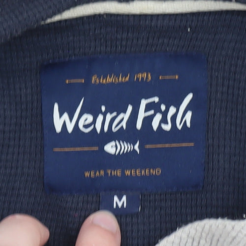Weird Fish Mens Grey Pullover Hoodie Medium Hooded Sweatshirt