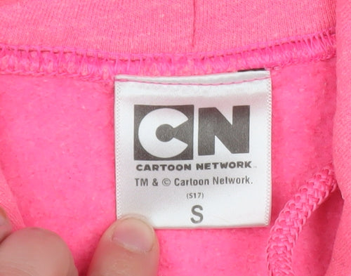 Cartoon Network Powerpuff Girls Pink Hoodie Womens Small Pullover Cotton Mix