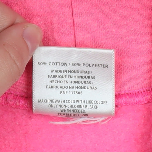 Cartoon Network Powerpuff Girls Pink Hoodie Womens Small Pullover Cotton Mix