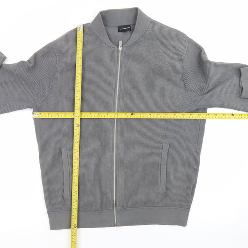 Club Monaco Men's Grey Cotton Blend Bomber Jacket M Casual Zip Up