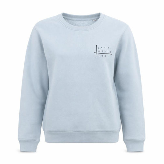 Front view of Jack Wills Women Blue XS Crew Neck Pullover Sweatshirt