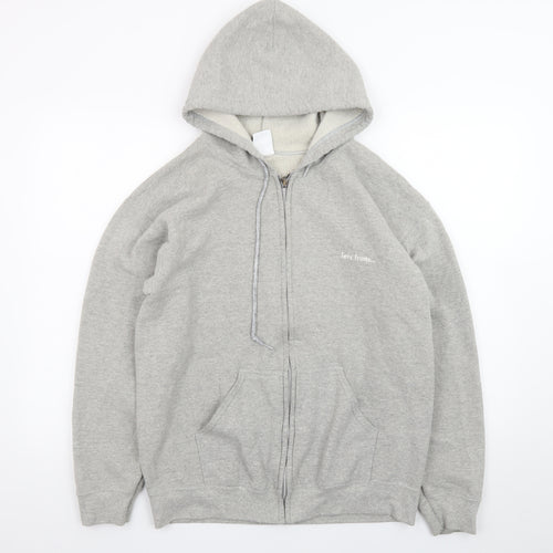 iets frans... Men's Grey Full Zip Hoodie Size S Fleece Cotton Blend