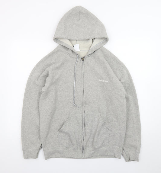 iets frans... Men's Grey Full Zip Hoodie Size S Fleece Cotton Blend