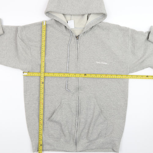 iets frans... Men's Grey Full Zip Hoodie Size S Fleece Cotton Blend