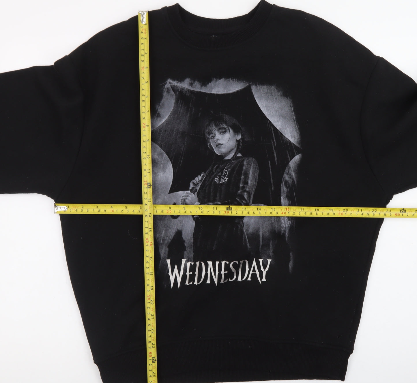 Wednesday Black XS Womens Pullover Sweatshirt with Graphic Print