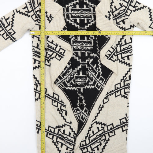 Staring at Stars Womens Beige Black Aztec Cardigan XS Bohemian Knit