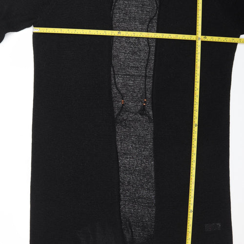 Evans Women’s Black Plus Size 26 Open Fringe Knit Cardigan