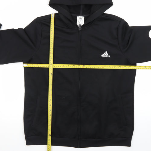 Adidas Men’s Black 2XL Full Zip Hooded Sweatshirt with Logo