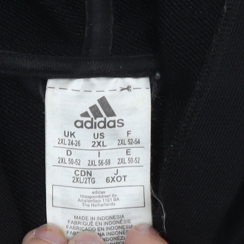 Adidas Men’s Black 2XL Full Zip Hooded Sweatshirt with Logo