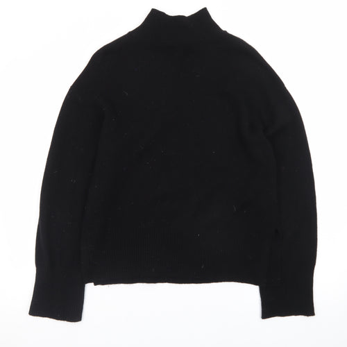 Marks and Spencer Women’s Black Wool Cashmere Mock Neck Jumper S