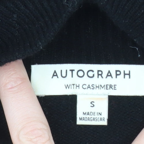 Marks and Spencer Women’s Black Wool Cashmere Mock Neck Jumper S