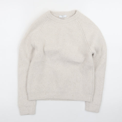 Peserico Easy Women Beige Merino Wool Cashmere Jumper Size 14