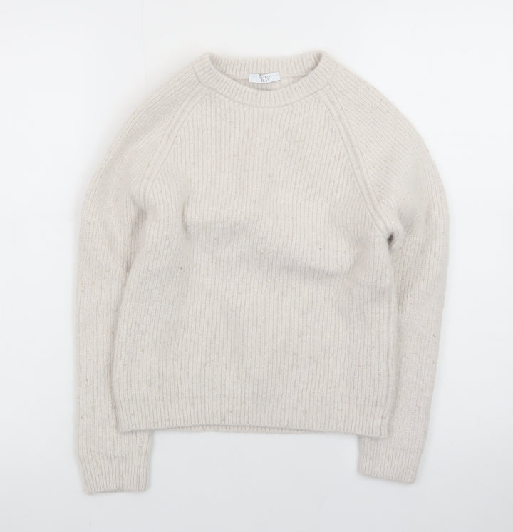 Peserico Easy Women Beige Merino Wool Cashmere Jumper Size 14
