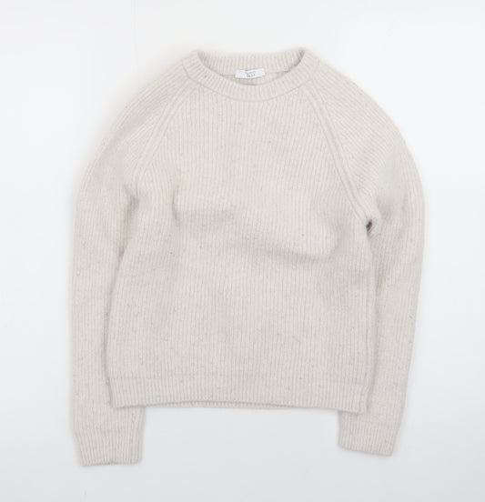 Peserico Easy Women Beige Merino Wool Cashmere Jumper Size 14