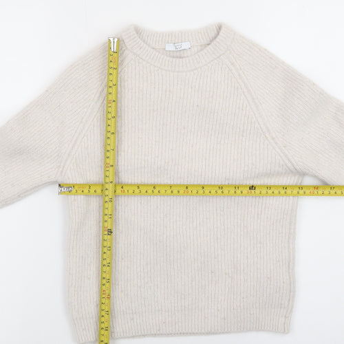 Peserico Easy Women Beige Merino Wool Cashmere Jumper Size 14
