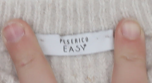 Peserico Easy Women Beige Merino Wool Cashmere Jumper Size 14