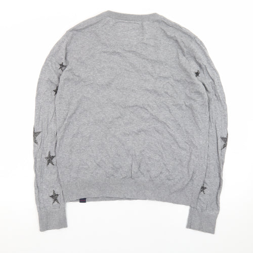 Superdry Womens Grey Star Knit Pullover Jumper Size L