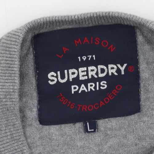 Superdry Womens Grey Star Knit Pullover Jumper Size L