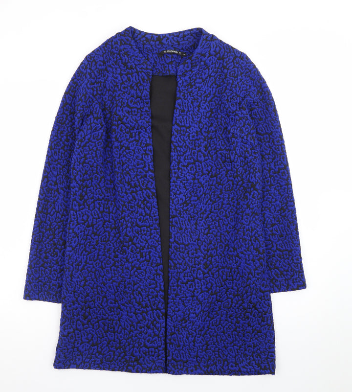 Dunnes Women Blue Animal Print Open Cardigan Size 10