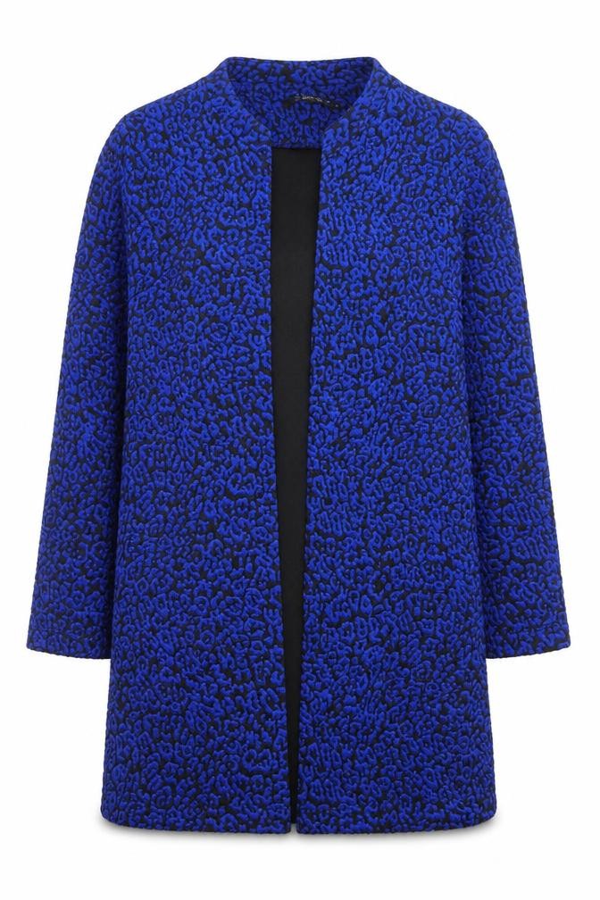 Dunnes Women Blue Animal Print Open Cardigan Size 10