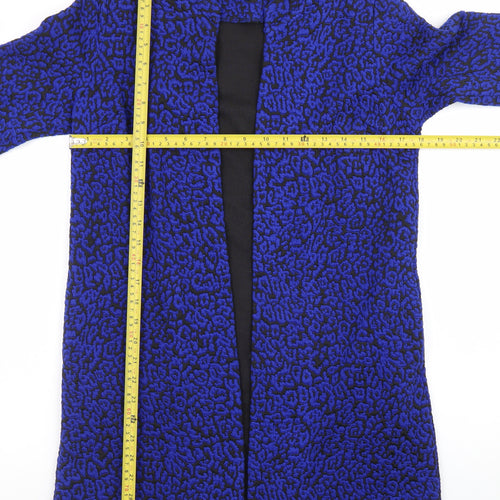 Dunnes Women Blue Animal Print Open Cardigan Size 10