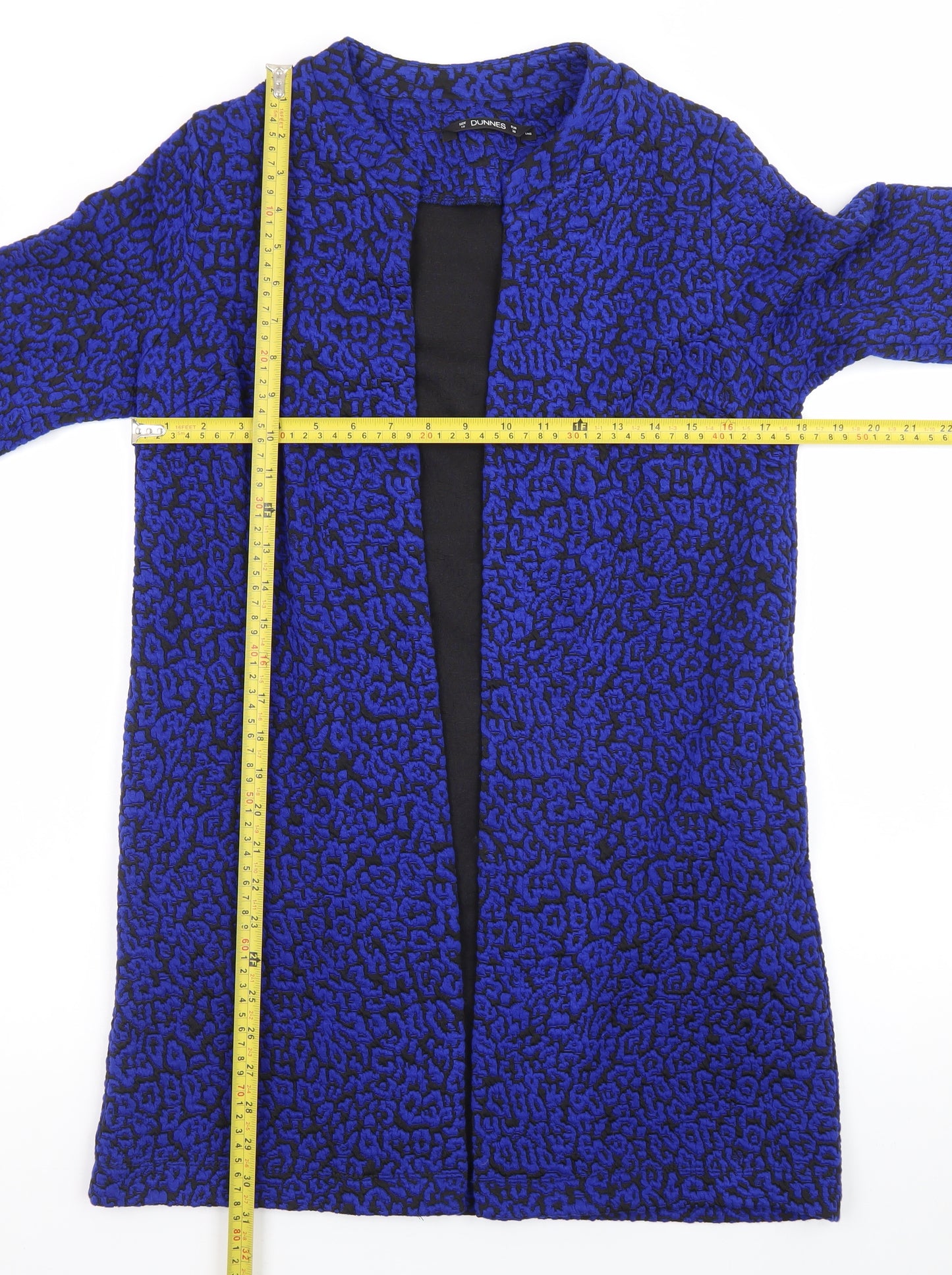 Dunnes Women Blue Animal Print Open Cardigan Size 10