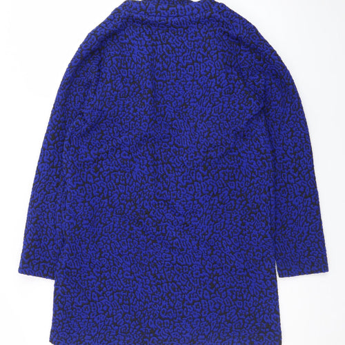 Dunnes Women Blue Animal Print Open Cardigan Size 10
